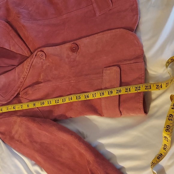 Cherokee Women's Pink Suede Fitted Jacket Buttoned Lined Y2K  Size XS - Picture 9 of 13